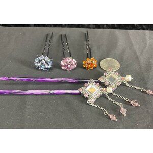 Colorful Crystal Rhinestone Bridal Hair Pins Wedding Prom Lot of 5 NWT